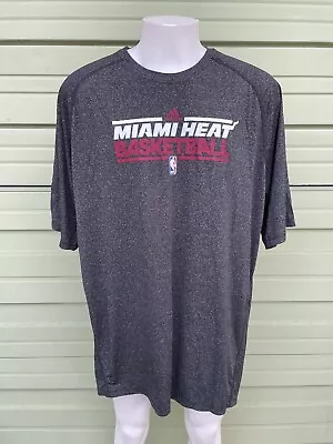 NBA MIAMI HEAT ADIDAS MEN WARM UP GREY SWEATSHIRT GREY Size 3XLT #6688 • $23.99