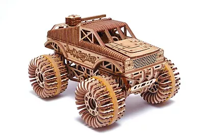 Wood Trick Monster Truck Model Mechanical 3D Wooden Puzzle Best DIY Toy • $41.93