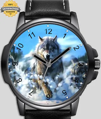 Snowy Fearless Wolf Unique Wrist Watch FAST UK • $98.64