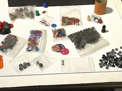 MIXED VINTAGE Lot Of Monopoly Dice MARBLES & More Table Game Replacement Parts • $21.55