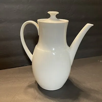 Thomas Rosenthal Porcelain Germany 9 1/2  Coffee Tea Pot D Handle White Perfect • $45