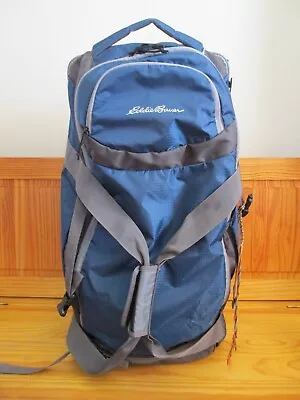 Eddie Bauer Rolling Carry On Duffle Bag Luggage Hiking  25  X 15  Blue Gray • $125