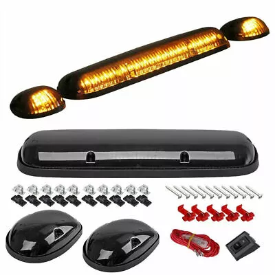 $42.74 • Buy 3PC Smoke Cab Roof Running Amber LED Lights For 02-14 Chevy Silverado GMC Sierra
