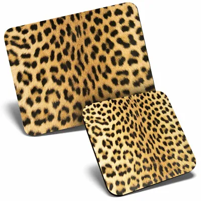 £6.99 • Buy Mouse Mat & Coaster Set - Wild Animal Leopard Cat Fur Print  #46429
