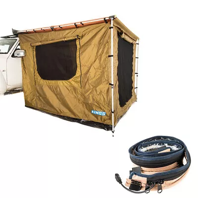 Adventure Kings 2x2.5m Waterproof Awning Tent + 1.3m LED Strip Light Camping 4WD • $168.95