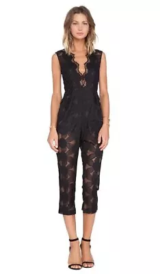 $140 • Buy Alice McCall Black Magnolia Jumpsuit Size 6