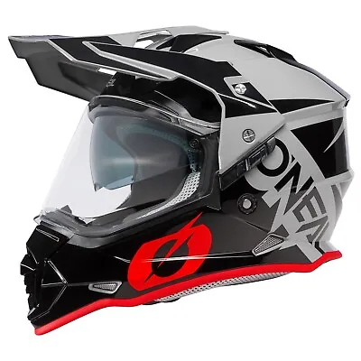 O'Neal Sierra R V.23 Dual Sport Adventure Helmet Grey/Black/Red Medium • $143.99