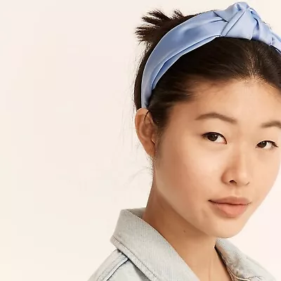 J. Crew Satin Large Knot Turban Headband Baby Blue Periwinkle Cinderella • $22.50