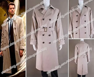 Supernatural Cosplay Costume Angel Castiel Trench Coat Jacket Clothing Tailored • $119.99