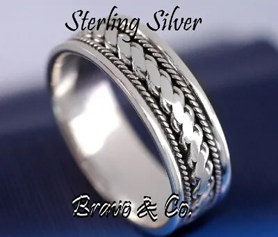 SIZE 9 Solid Sterling Silver Promise Engagement Wedding Thumb Men Ring 3R-204 • $29.36