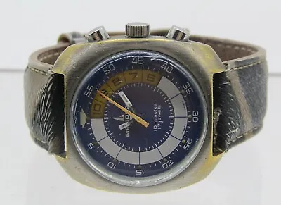 Man's Vintage Memosail Yachting Watch 10 Minute Chronograph 17J Runs • $599