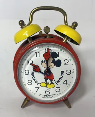Vintage Mickey Mouse Wind Alarm Clock Bradley  Made In West Germany NOT WORKING  • $75