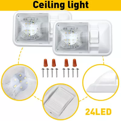 2x Led Rv 12v Fixture Ceiling Dome Light Trailer For Camper Rv Marine Clear Ip67 • $18.99