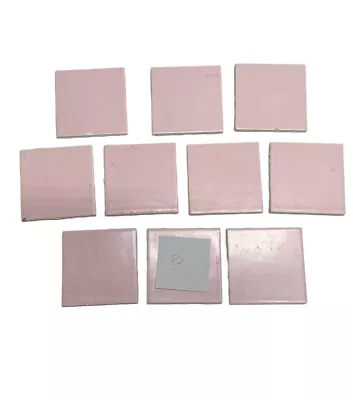 10 Vtg Pink Ceramic Tile 4 1/4  Sunset Exacto Spacer Tile USA Flaws -B • $29.99