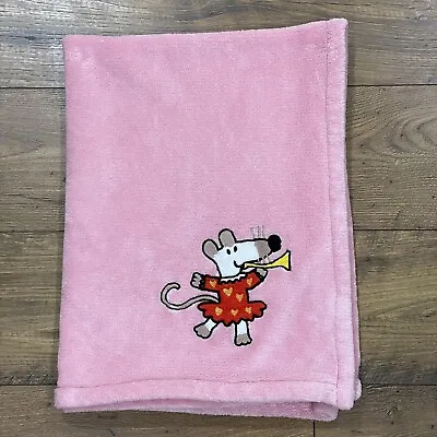 Maisy Mouse Childrens Fleece Security Blanket Pink Embroidered RARE Blanky Lovey • $56.24