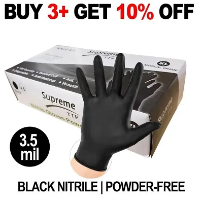 1000 Black Nitrile Powder & Latex Free Thick Disposable Gloves Tattoo Mechanic • £0.99