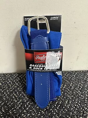 Rawlings Baseball Softball Belt & Socks Combo Royal Blue Large Size 8-12 • $14.99