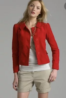 J. Crew Red Corduroy Peter Pan Collar Jacket/ Blazer~ Sz-2~STYLISH~ • $27.50