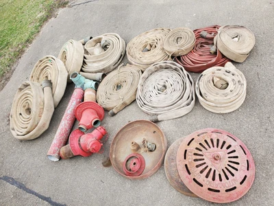 $750 • Buy OLD FIREMAN WALL BRASS FIRE HYDRANT SPRINKLER ALARM HOSE COLLECTOR LOT Real