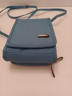 Teavelon Multi Pocket Security Blocker Women's Cross Body Purse Blue/used • $12.99