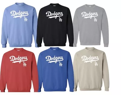 Los Angeles Dodgers La Heavy Blend Crewneck Sweatshirt Raised Front Logo • $30.97