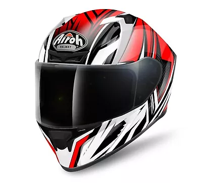 Airoh Valor Conquer Full Face Sports Motorcycle Helmet Gloss Red Black • £79.99