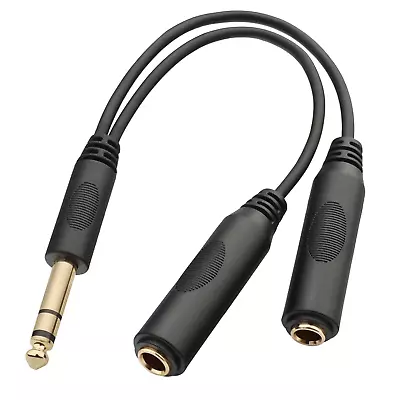 TISINO 6.35mm 1/4 Inch Jack Splitter Cable 6.35mm TRS Stereo Male To Dual TRS - • £12.70