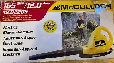 McCulloch Yellow Corded Electric Handheld Leaf Blower- Vacuum Model MB2205 Open • $75