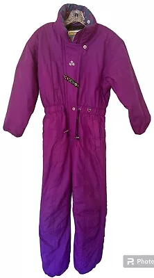 Vintage Obermeyer DYNASTY Ski Suit Snowsuit Purple SIZE Junior 14 With Hood • $135