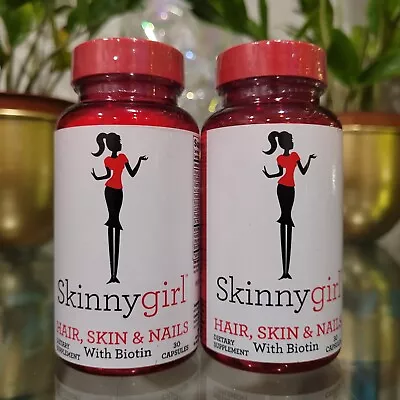 2x Skinnygirl Hair Skin & Nails Biotin Vitamin D3 B7 C Green Tea VirMax 60 Day • $12.90