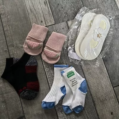 New Bundle Of 7 Pairs Baby Toddler Socks Various Sizes • £1