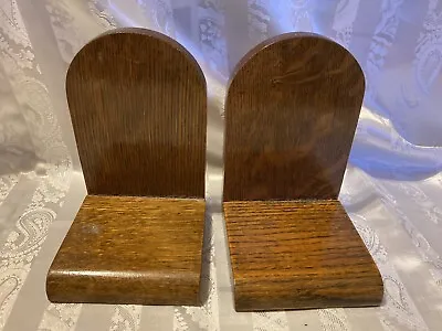 Beautiful Vintage Handmade Quarter Sawn Oak Bookends • $12.50