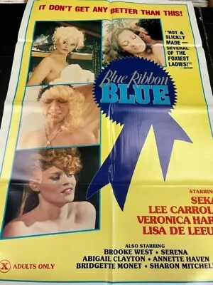 Blue Ribbon Blue - Original Folded Poster - 1985 - Seka/veronica Hart Z1 • $39.95