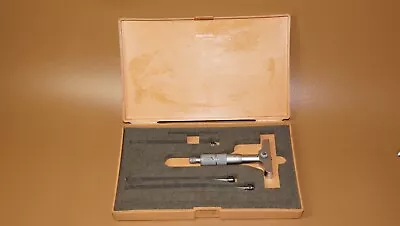 Mitutoyo 129-127 Ratchet Thimble Depth Micrometer Set W/ Case 0-4  • $105