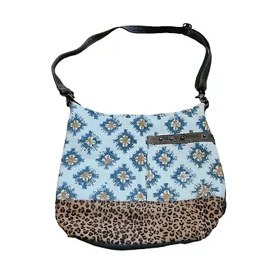 Myra Blue Sapphire Shoulder Bag Women's Purse Satchel Cowhide Leather Handmade • $34.99