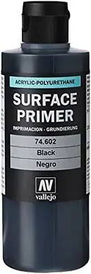 Vallejo Black Primer Acry-Poly 200ml Paint • $21.99