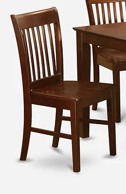 Set Of 4 Norfolk Dinette Kitchen Dining Chairs W/ Plain Wood Seat In Mahogany • $320