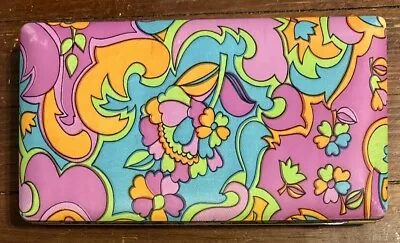 Vintage Mele Hippie Flower Power Mod Groovy 60s Floral Ring Travel Jewelry Box • $72