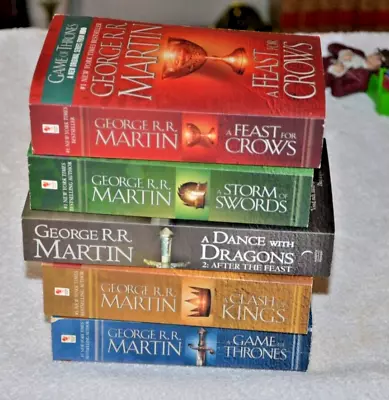 GAME OF THRONES 5 Book Set George R.R. Martin A Song Of Ice And Fire Series • $23.75