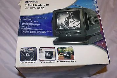 5  Black And White TV With AM/FM Radio (Can Be Used As Monitor Audio/Visual Jack • $50