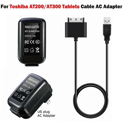 For Toshiba AT300/AT200 Tablets USB Charger Sync Cable Power Cord &US AC Adapter • $20.37
