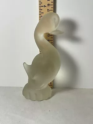 Frosted Glass Vintage Duck Figurine • $38