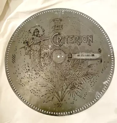 Criterion Music Box Record 15 3/4 Disc Little Alabama Coon. 4065 • $35