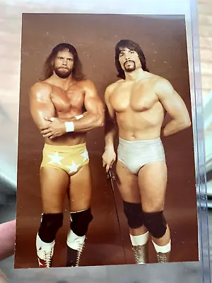 1983 Signed MACHO MAN RANDY SAVAGE LEAPING LANNY POFFO ICW Wrestling Photo WWF • $3999