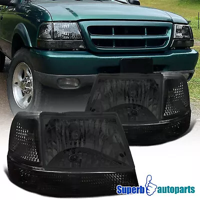 Fits 1998-2000 Ford Ranger Headlights Turn Signal Corner Lamps Smoke Left+Right • $88.98