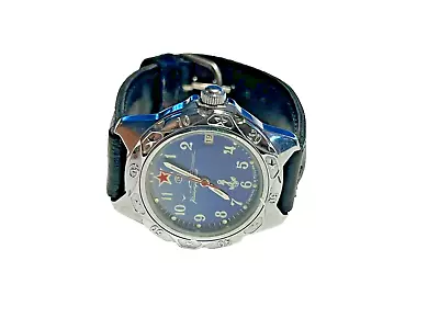 Mens Russian Vostok Komandirskie Blue Dial Mechanical Watch 811289 • $22.50