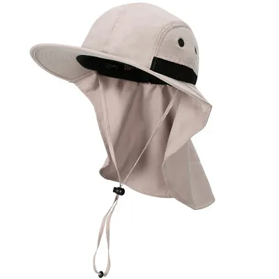 Wide Brim Sun Hat UV Protection Bucket Cap For Hiking Camping Fishing Safari Men • $11.98
