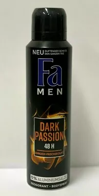 Fa Men Dark Passion Spray Deodorant (0% Aluminium Salts) - 150 Ml • $7.91