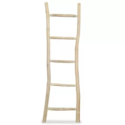Towel Rail Ladder Decorative Freestanding Wooden 5 Bar Towels Organiser Rack • $96.95