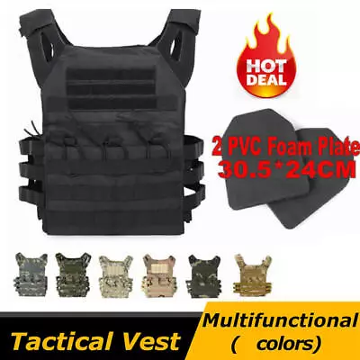 Tactical Vest Adjustable Military Molle Assault Combat Gear Swat Plate Carrier • $40.75